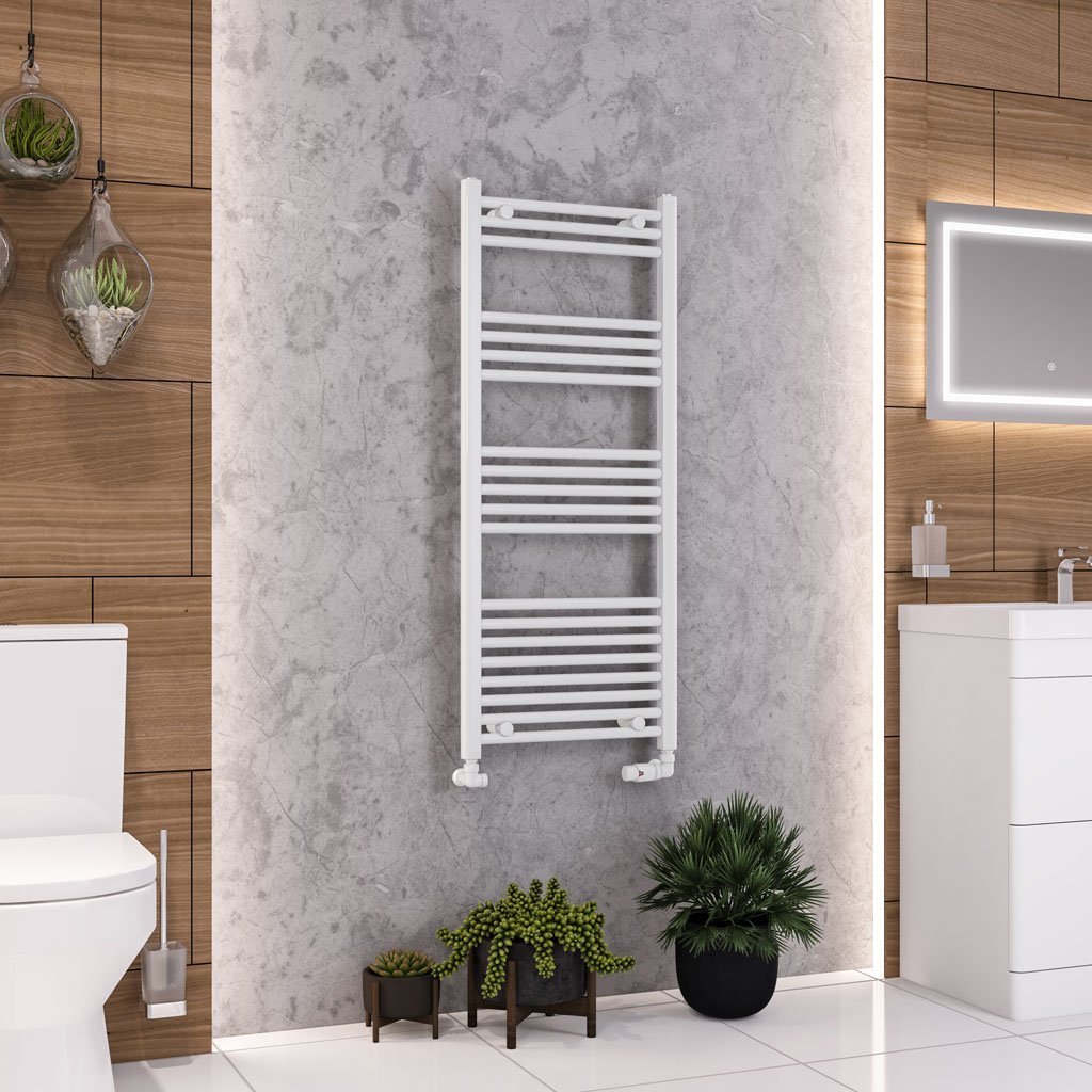 Eastbrook Wendover Straight Heated Towel Rail – White - 1200mm x 500mm