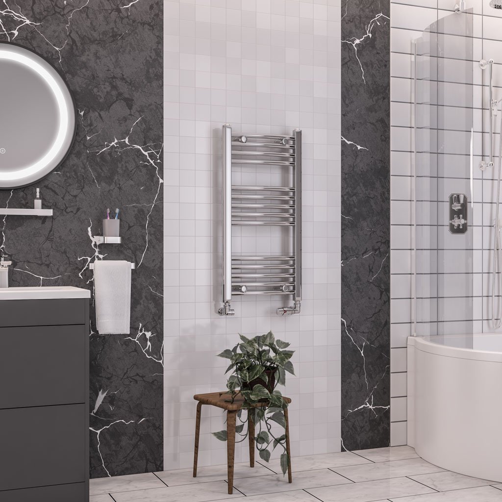 Eastbrook Wendover Curved Heated Towel Rail – Chrome - 800mm x 400mm