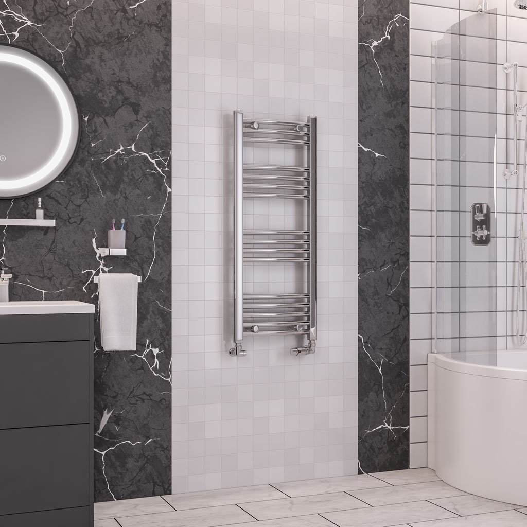 Eastbrook Wendover Curved Heated Towel Rail – Chrome - 1000mm x 400mm