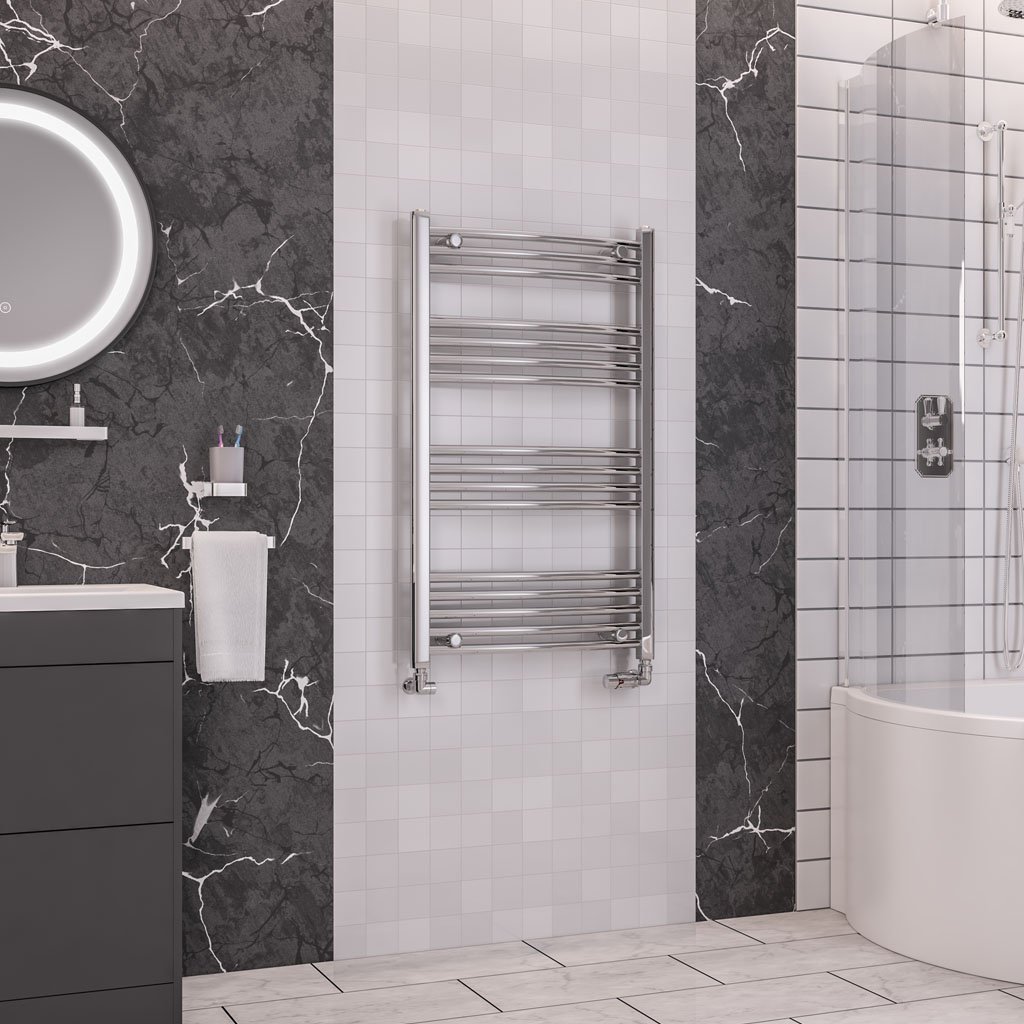 Eastbrook Wendover Curved Heated Towel Rail – Chrome - 1000mm x 600mm
