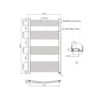 Eastbrook Wendover Curved Heated Towel Rail - Chrome - Image 37
