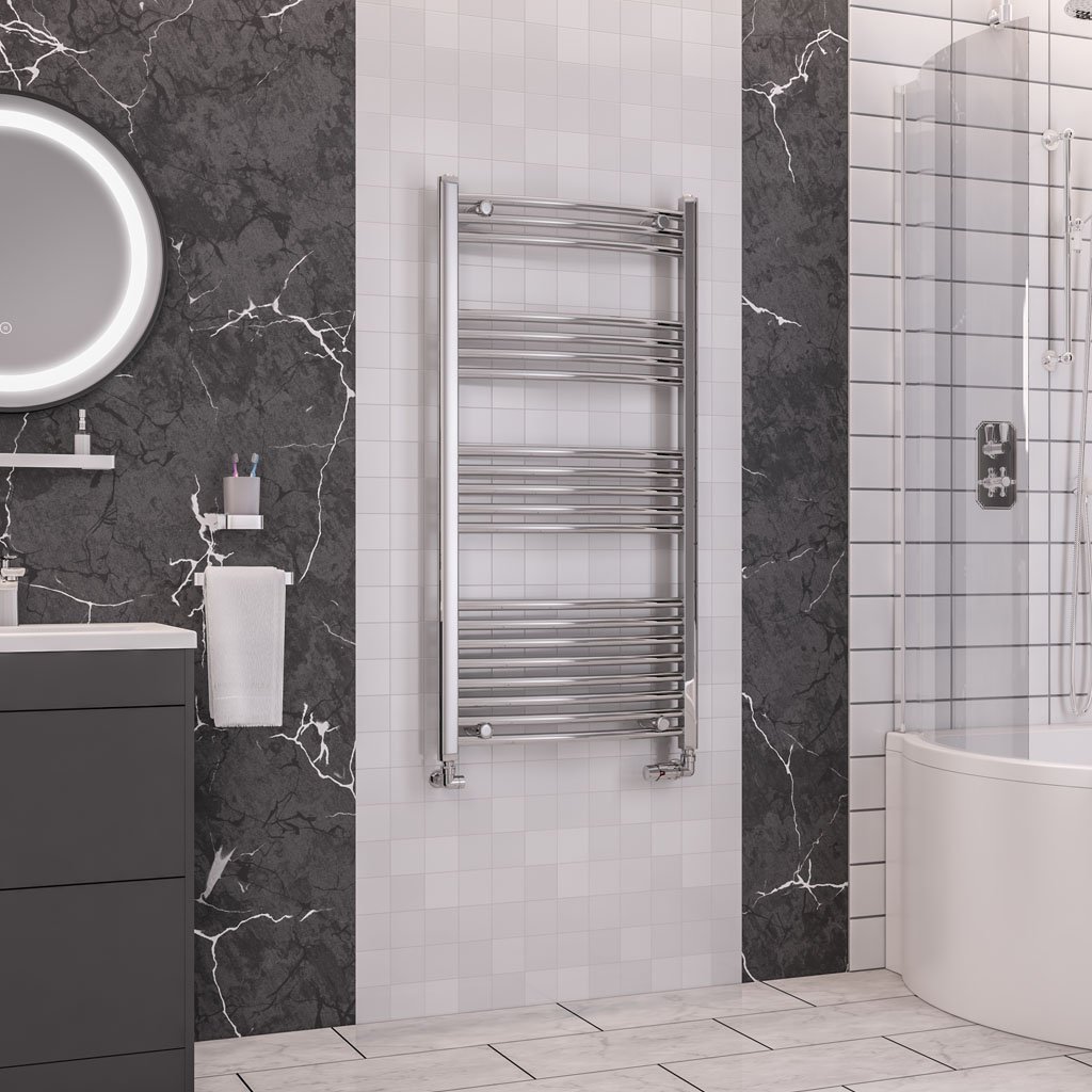Eastbrook Wendover Curved Heated Towel Rail – Chrome - 1200mm x 600mm