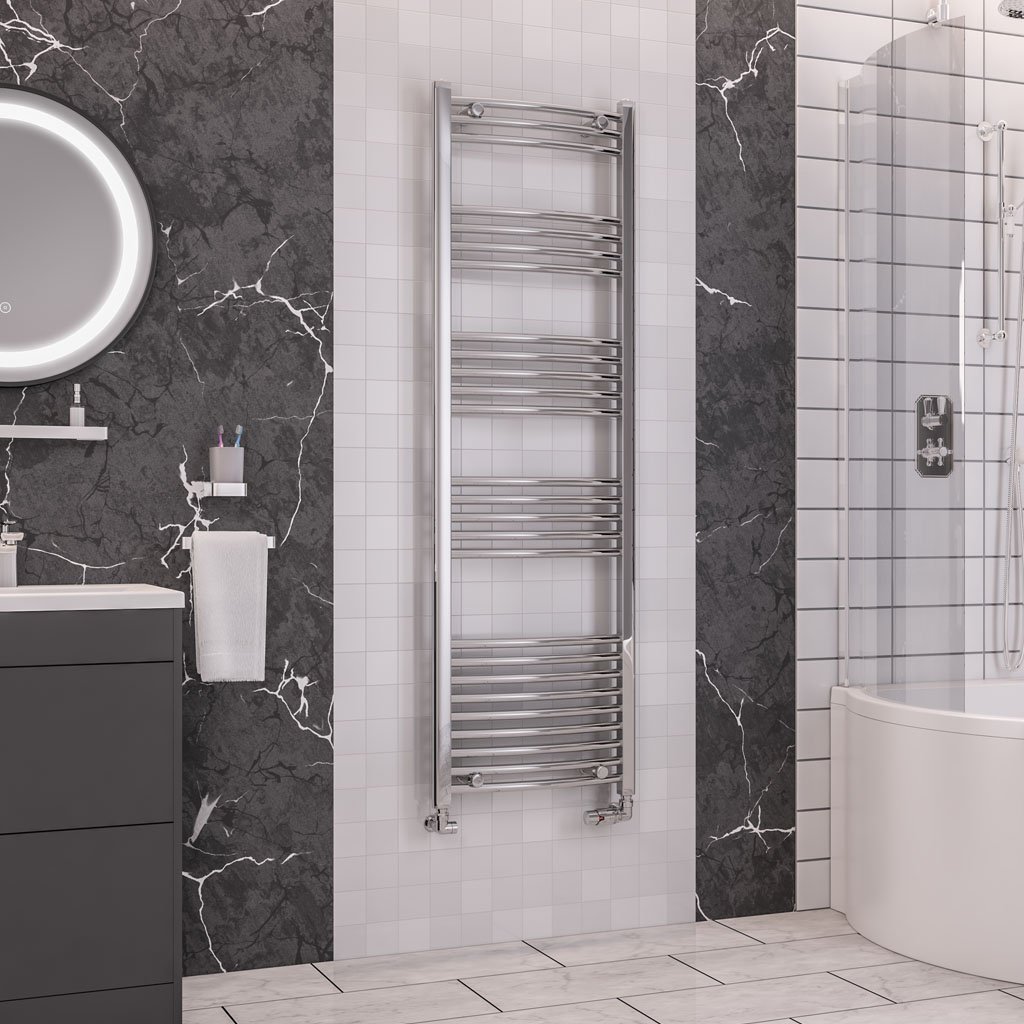 Eastbrook Wendover Curved Heated Towel Rail – Chrome - 1600mm x 500mm