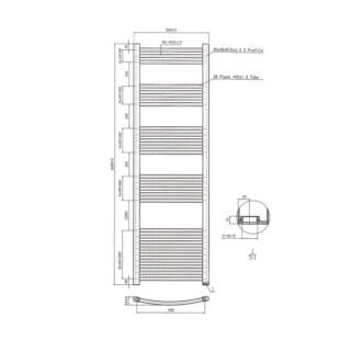 Eastbrook Wendover Curved Heated Towel Rail - Chrome - Image 44