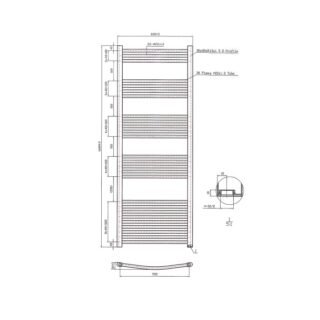 Eastbrook Wendover Curved Heated Towel Rail - Chrome - Image 45