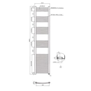 Eastbrook Wendover Curved Heated Towel Rail - Chrome - Image 47