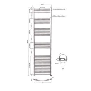 Eastbrook Wendover Curved Heated Towel Rail - Chrome - Image 48
