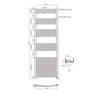 Eastbrook Wendover Curved Heated Towel Rail - Chrome - Image 49