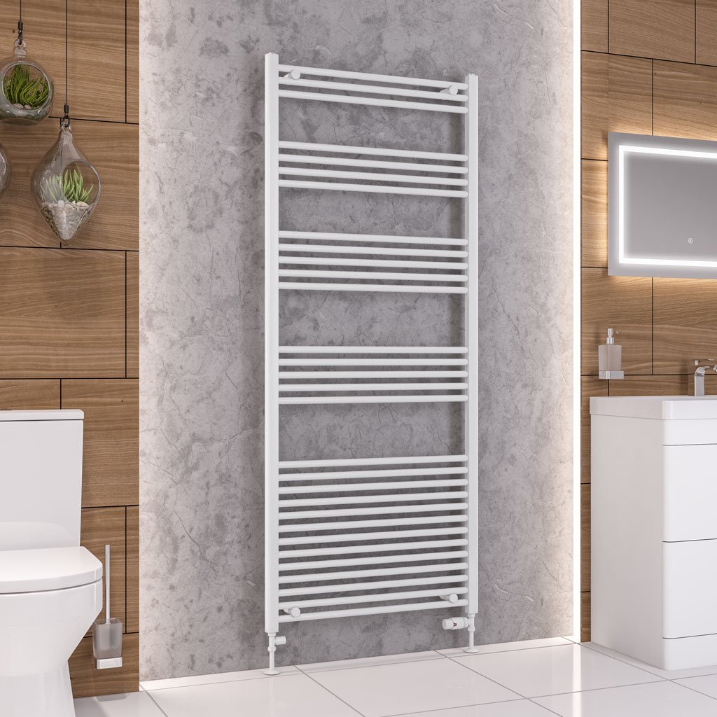 Eastbrook Wendover Straight Heated Towel Rail – White - 1800mm X 750mm