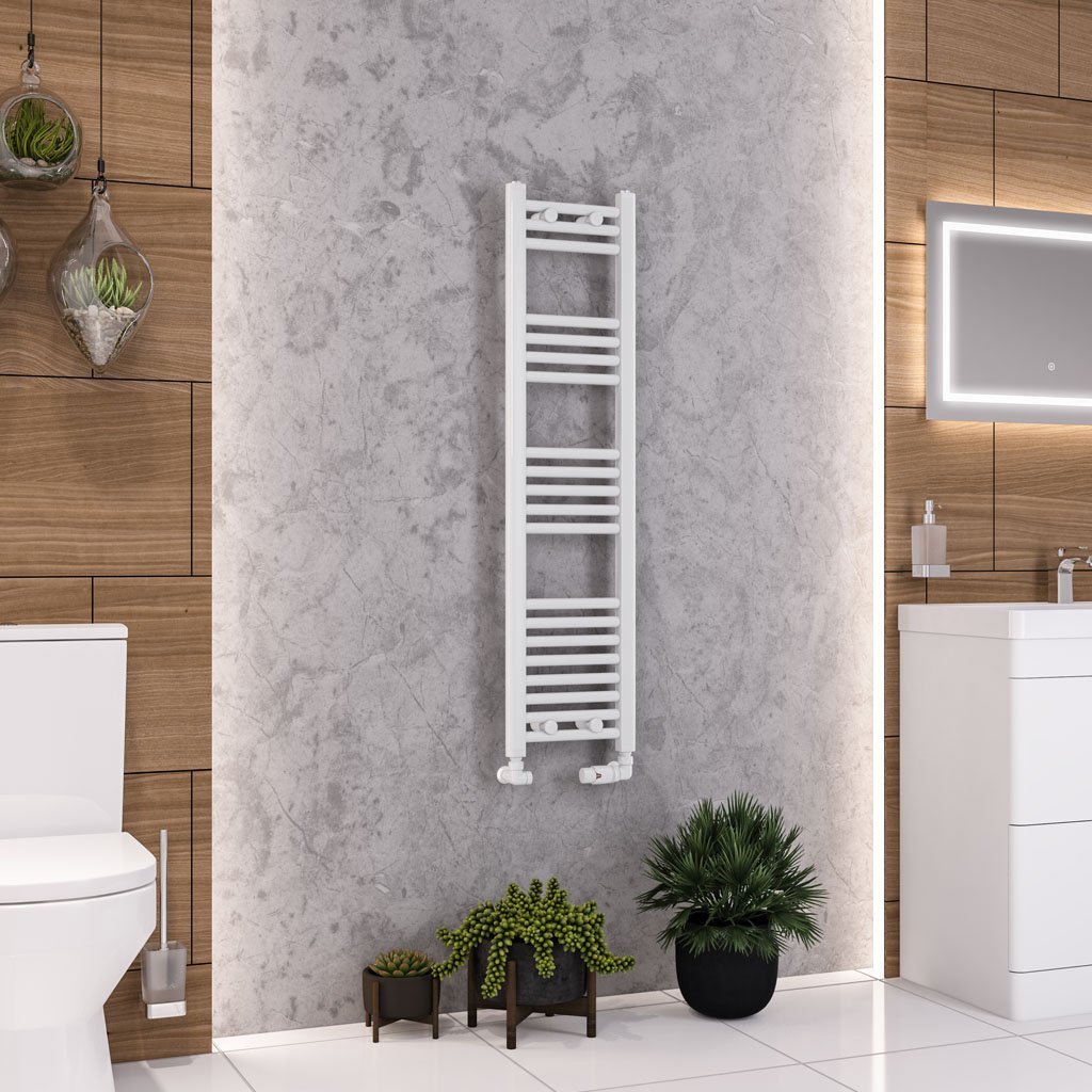 Eastbrook Wendover Straight Heated Towel Rail – White - 1200mm x 300mm
