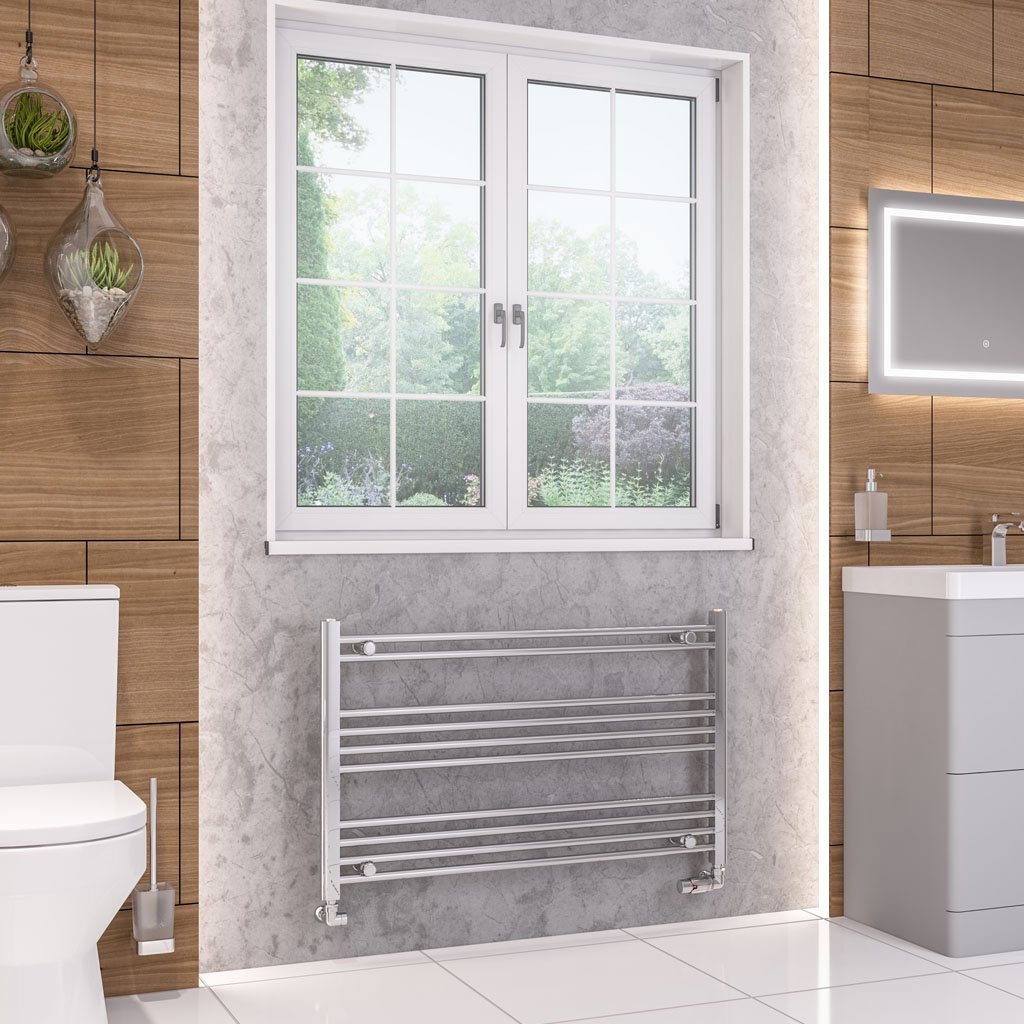 Eastbrook Wendover Straight Heated Towel Rail – Chrome - 600mm x 1000mm