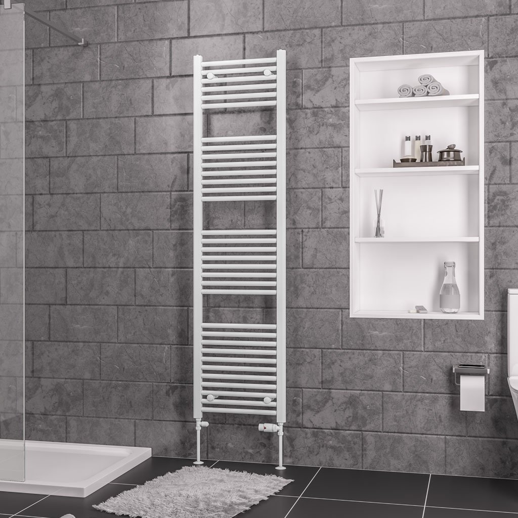 Eastbrook Biava Multirail Straight Heated Towel Rail – Gloss White - 1720mm x 450mm