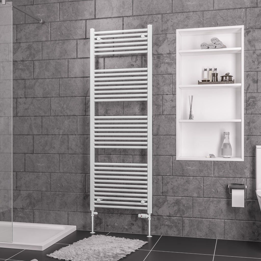 Eastbrook Biava Multirail Straight Heated Towel Rail – Gloss White - 1720mm x 600mm
