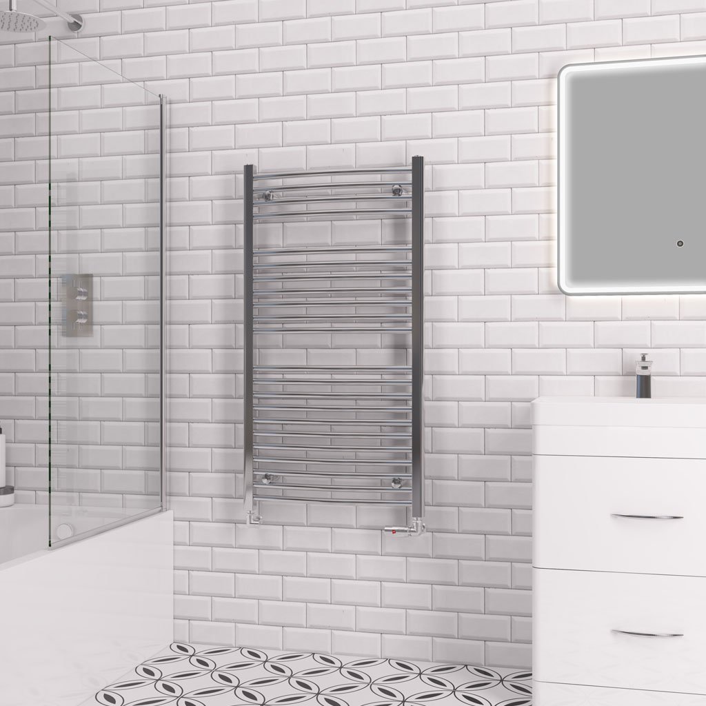 Eastbrook Biava Multirail Curved Heated Towel Rail – Chrome - 1118mm x 600mm