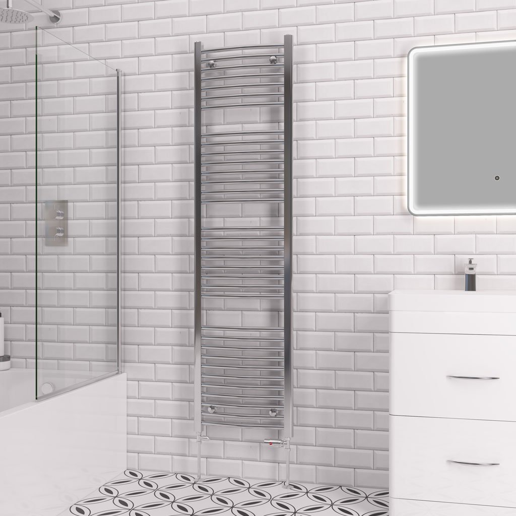 Eastbrook Biava Multirail Curved Heated Towel Rail – Chrome - 1720mm x 450mm