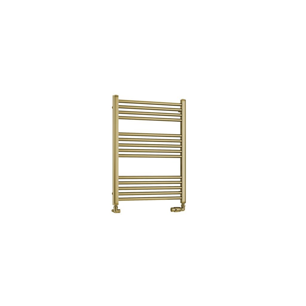 Eastbrook Wendover Straight Heated Towel Rail – Brushed Brass - 800mm x 600mm
