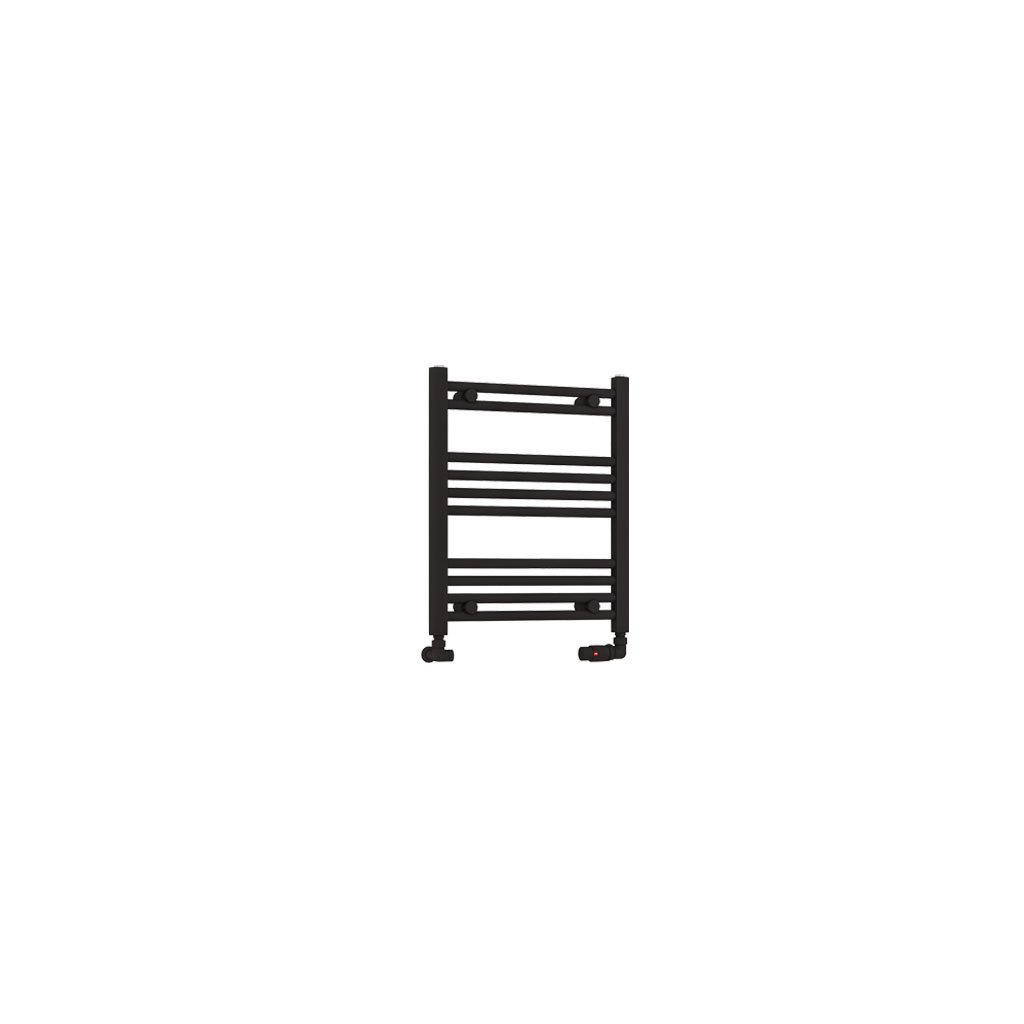 Eastbrook Wendover Straight Heated Towel Rail – Matt Black - 600mm x 500mm