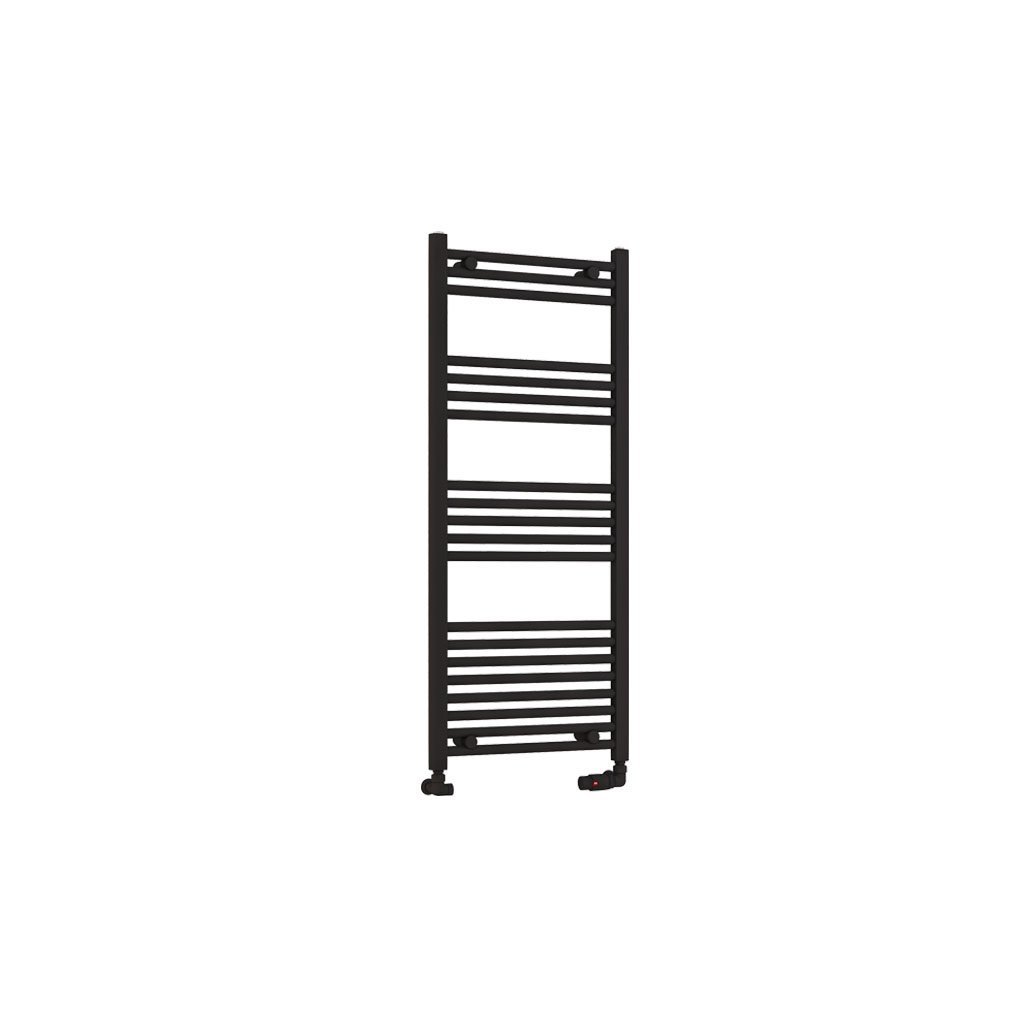 Eastbrook Wendover Straight Heated Towel Rail – Matt Black - 1200mm x 500mm