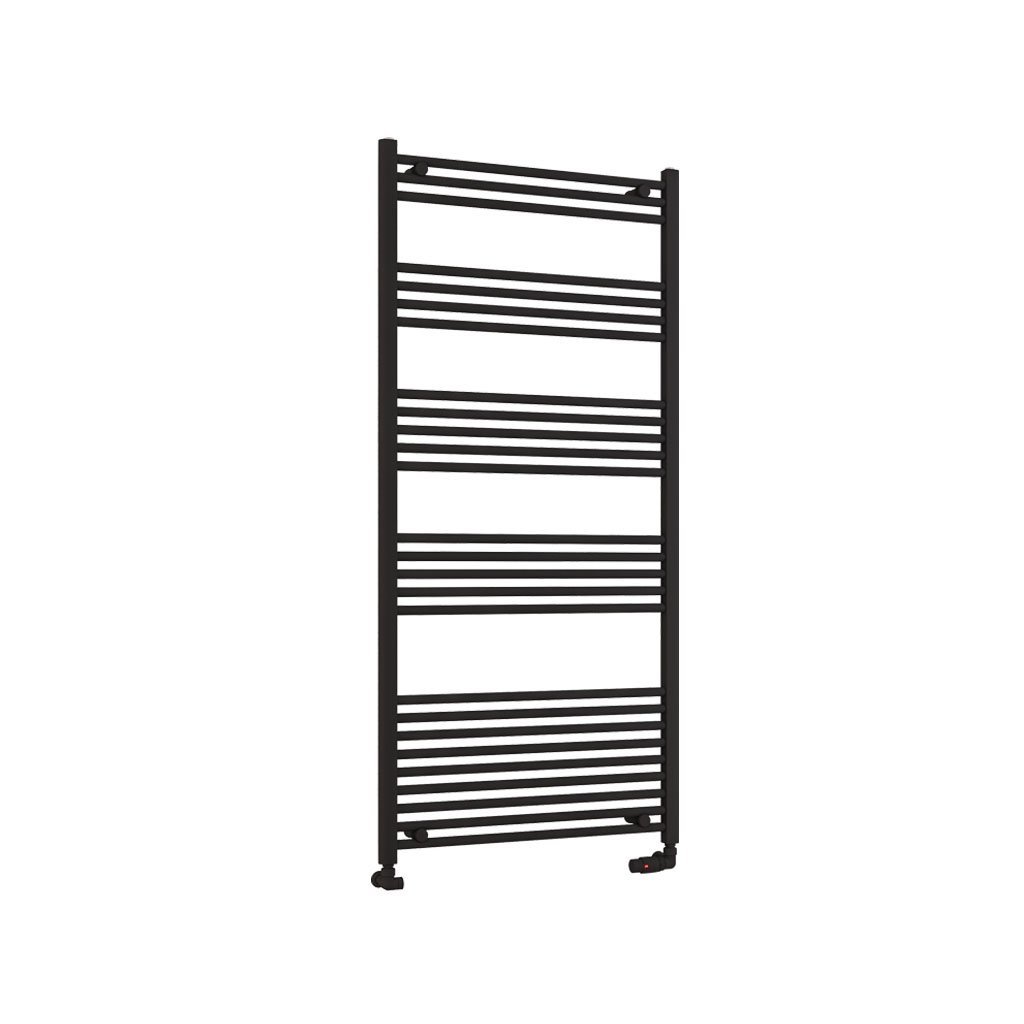 Eastbrook Wendover Straight Heated Towel Rail – Matt Black - 1600mm X 750mm