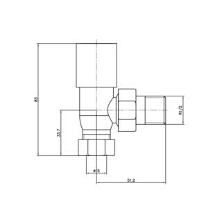 Eastbrook Square Angled Manual Radiator Valves Pair - Image 2