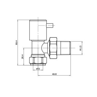 Eastbrook Minimalist Angled Manual Radiator Valves Pair - Chrome - Image 2