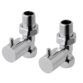 Eastbrook Minimalist Straight Manual Radiator Valves Pair - Chrome