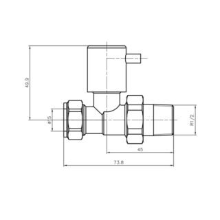 Eastbrook Minimalist Straight Manual Radiator Valves Pair - Chrome - Image 2
