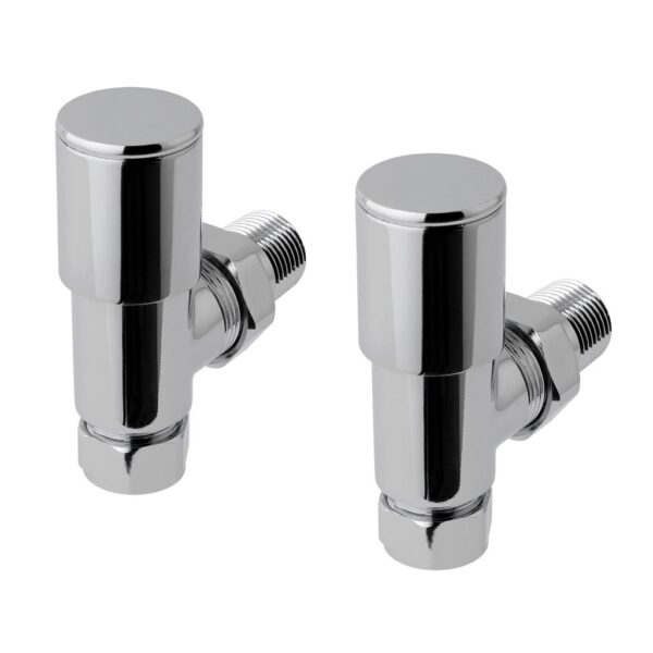 Eastbrook Round Head Angled Manual Radiator Valves Pair