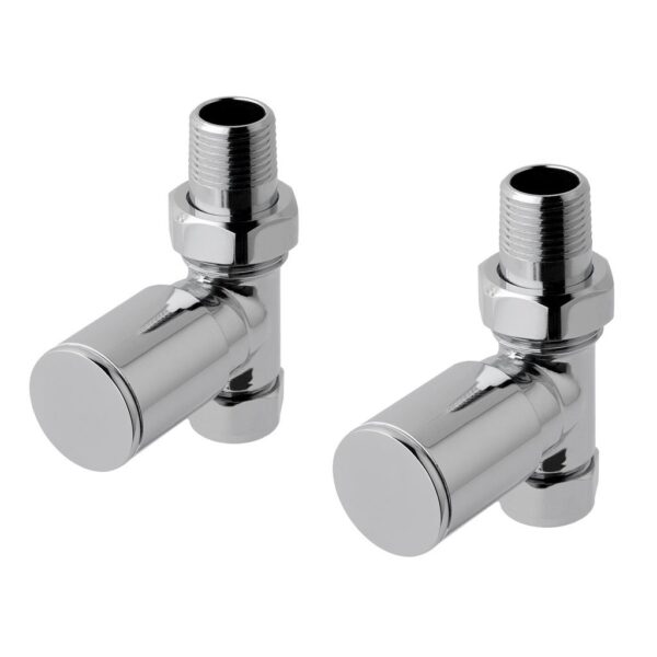 Eastbrook Round Head Straight Manual Radiator Valves Pair