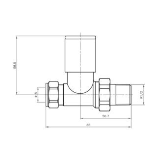 Eastbrook Round Head Straight Manual Radiator Valves Pair - Image 2