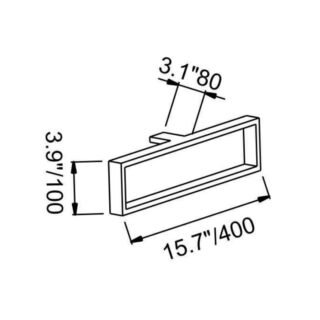 Eastbrook Alento Square Towel Ring - Chrome - Image 2