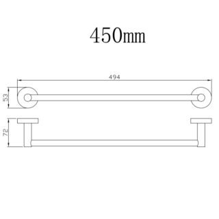 Eastbrook Single Towel Bar - Chrome - Image 2