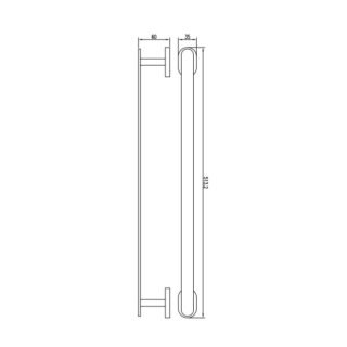Eastbrook Salerno Single Towel Rail - Matt Black - Image 2