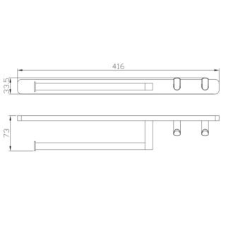 Eastbrook Asti Towel Ring and Double Hook Bright - Image 2