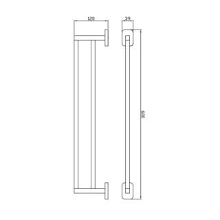 Eastbrook Asti Double Towel Rail Bright - Image 2