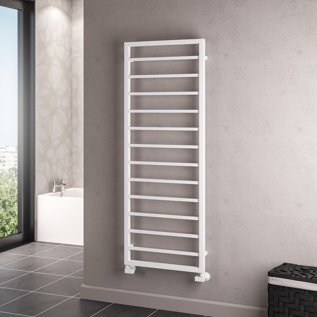 Eastbrook Ryton Designer Heated Towel Rail – Matt White - 1600mm x 600mm