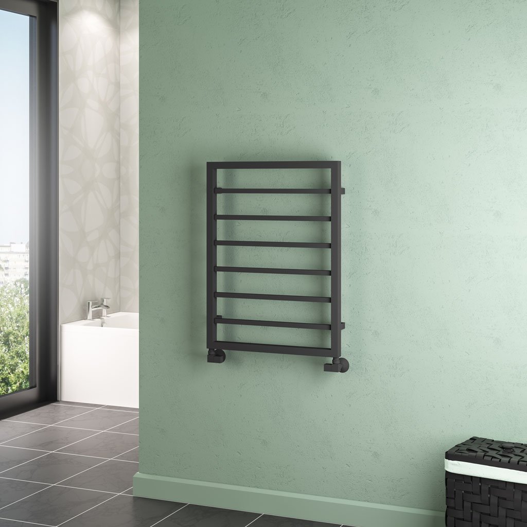 Eastbrook Ryton Designer Heated Towel Rail – Matt Anthracite - 800mm x 600mm