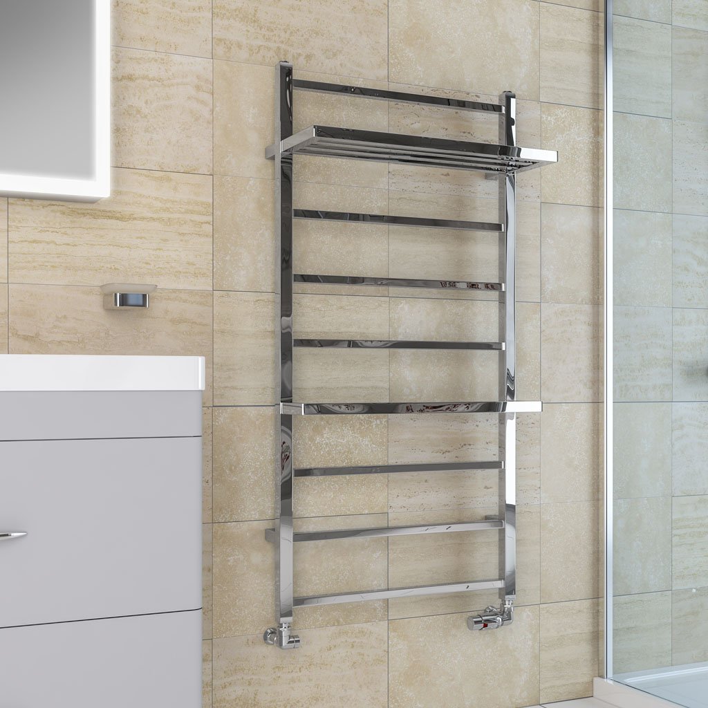 Eastbrook Launton Straight Heated Towel Rail – Chrome - 1200mm x 600mm