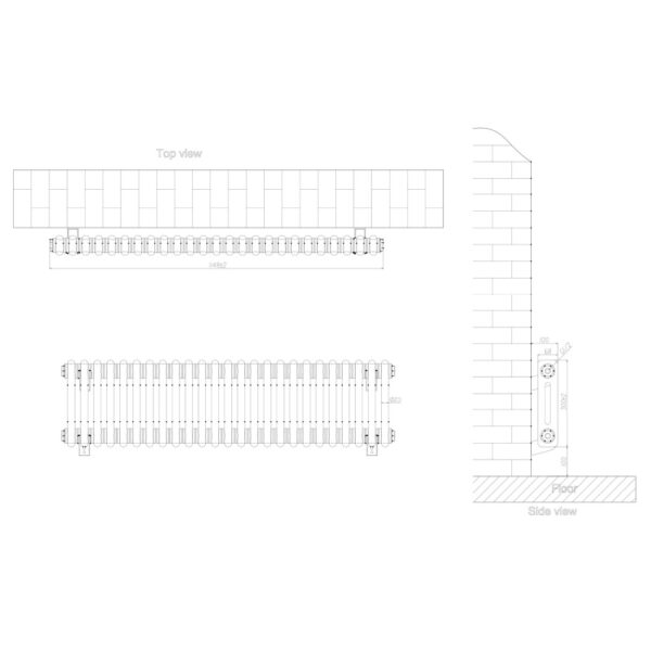 Eastbrook Rivassa 2 Column Designer Radiator - White - Image 4