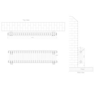 Eastbrook Rivassa 3 Column Designer Radiator - White - Image 4