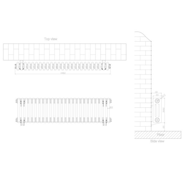 Eastbrook Rivassa 3 Column Designer Radiator - White - Image 4