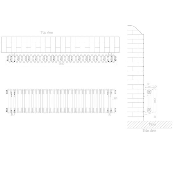 Eastbrook Rivassa 3 Column Designer Radiator - White - Image 20