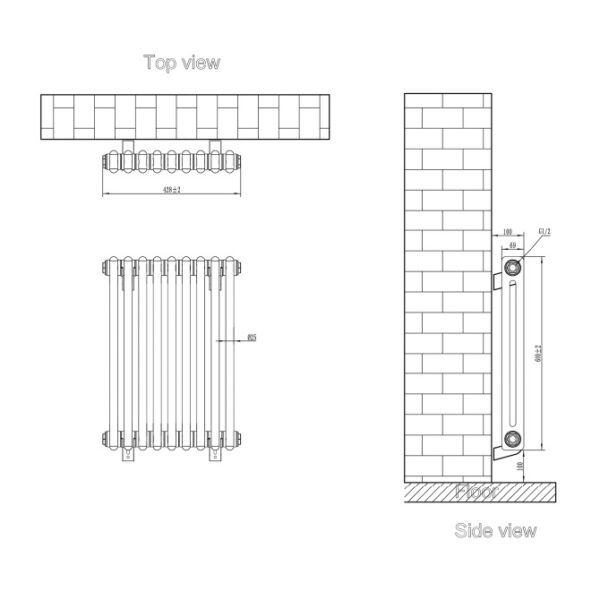 Eastbrook Rivassa 2 Column Designer Radiator - Matt Anthracite - Image 20