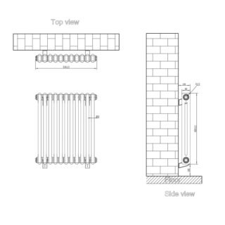 Eastbrook Rivassa 2 Column Designer Radiator - Matt Anthracite - Image 22