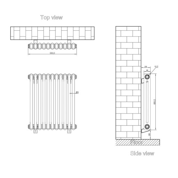 Eastbrook Rivassa 2 Column Designer Radiator - Matt Anthracite - Image 22