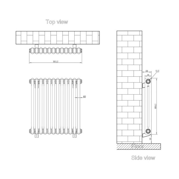 Eastbrook Rivassa 2 Column Designer Radiator - Matt Anthracite - Image 23