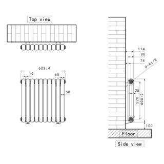Eastbrook Rubano Designer Radiator - Gloss White - Image 4