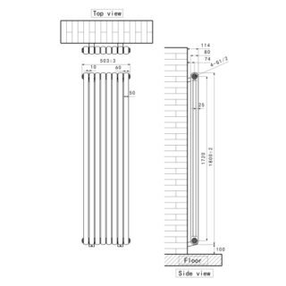 Eastbrook Rubano Designer Radiator - 1800mm x 503mm - Image 4