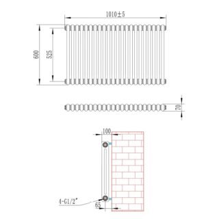 Eastbrook Rivassa 2 Column Designer Radiator - Matt Anthracite - Image 26