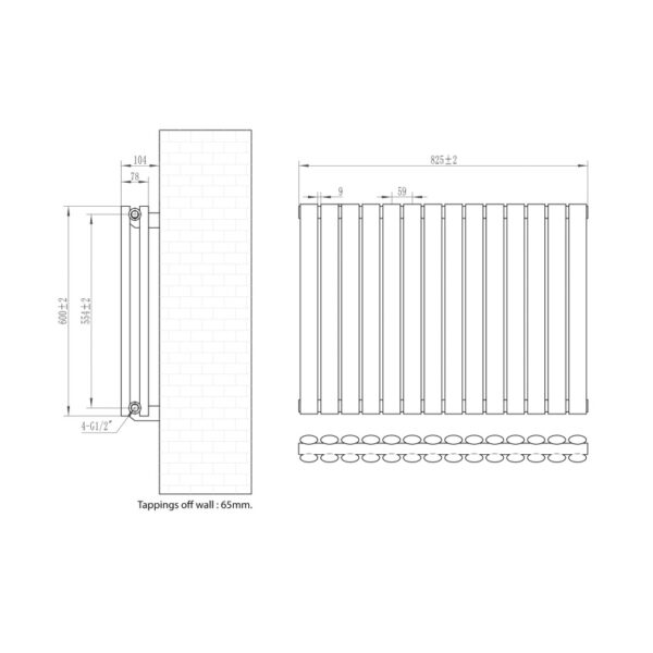 Eastbrook Tunstall Double Designer Radiator - Matt White - Image 17